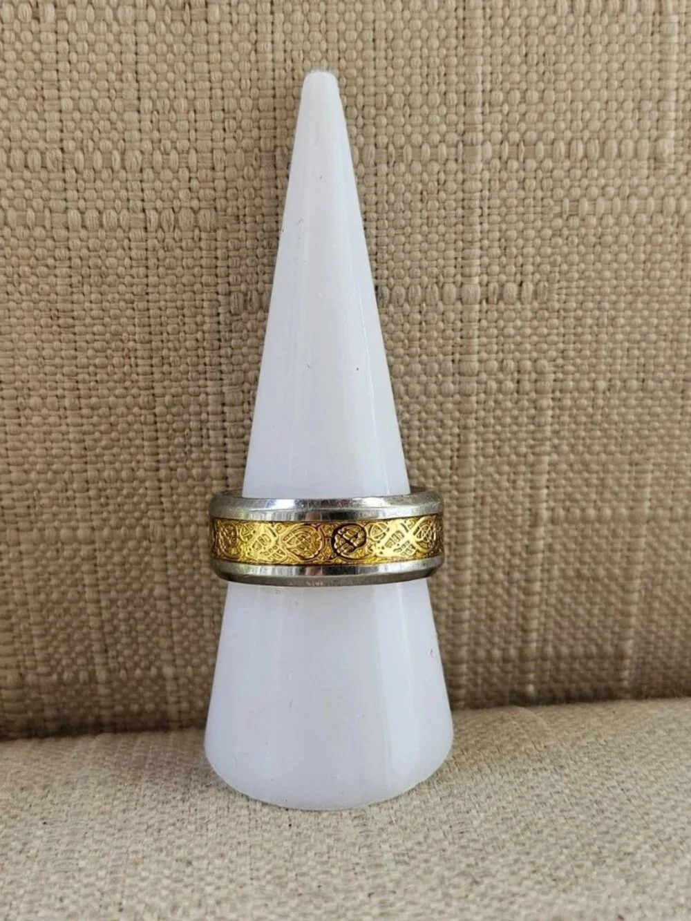 Men Ring Stainless Steel Gunmetal/Gold Tone Fashion Jewelry Finger Band Size 8
